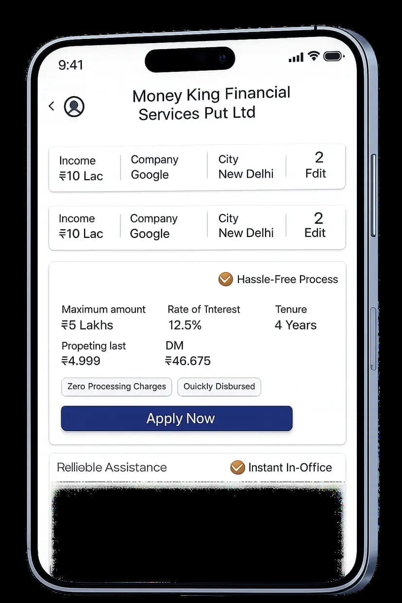 Personal Loan App Dashboard Interface